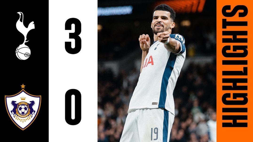 Tottenham Hotspur 3-0 Qarabag -- Europa League Highlights -- Johnson, Sarr and Solanke goals!