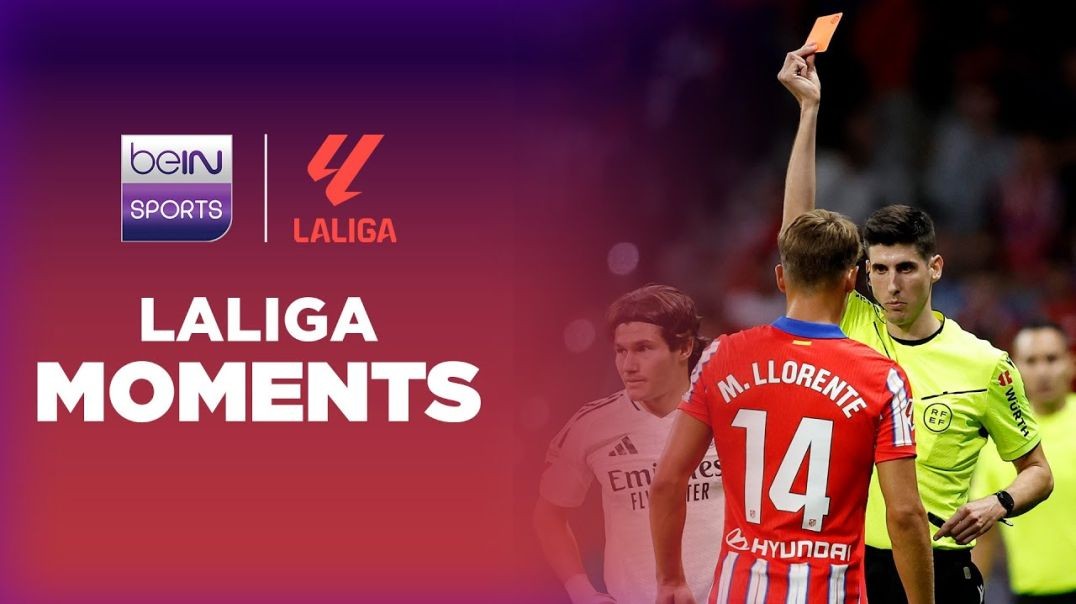 STRAIGHT RED! Marcos Llorente sent off for studs-up tackle vs Real - LaLiga 24-25 Moments