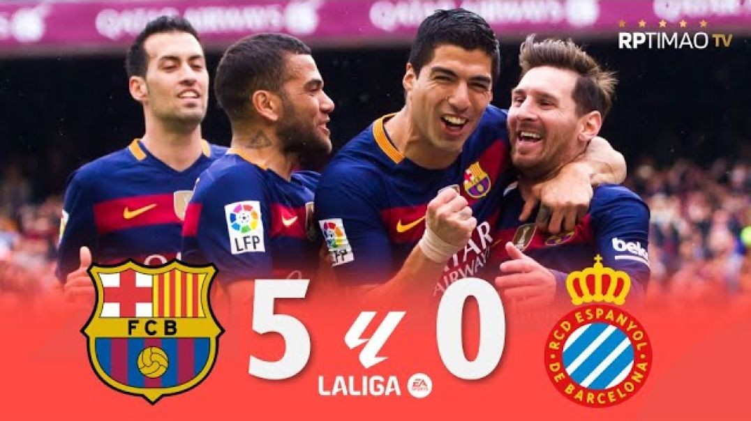 ⁣Barcelona 5 x 0 Espanyol ● La Liga 15-16 Resumen y Goles ᴴᴰ