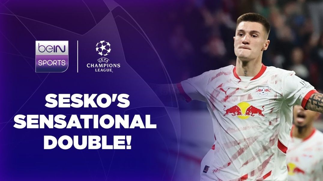 ⁣Benjamin Sesko’s SENSATIONAL double extends his flying start for RB Leipzig! - UCL 24-25 Moments